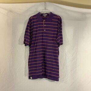 Peter Millar, Purple and Orange Striped Polo, 100% Cotton, XL